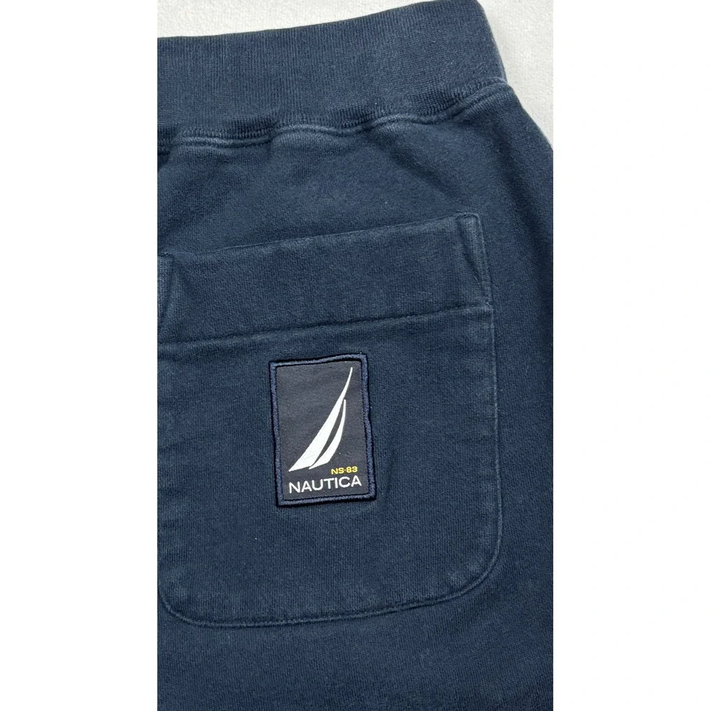 Vintage‎ Nautica Sweatpants Medium Navy Blue NS-83 Joggers Silver Stripe 90s